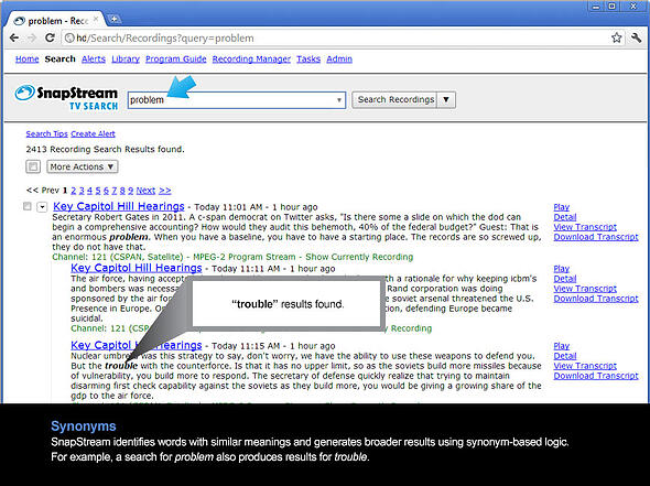TV Search results include synonyms TV Search results include synonyms