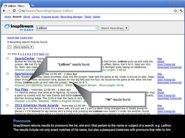 Pronoun Matching Advanced TV Monitoring Software: Pronoun Matching