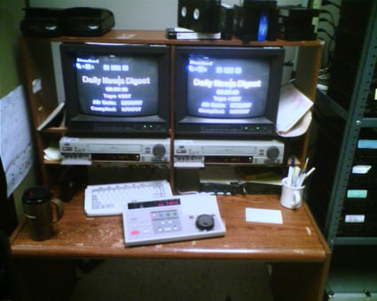 VHS tape dubbing station at a law enforcement agency